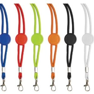 Saffy Lanyard tubular em poliéster com ajuste e mosquetão