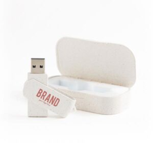 USBoxy Memória USB de 32GB com caixa em fibra de trigo