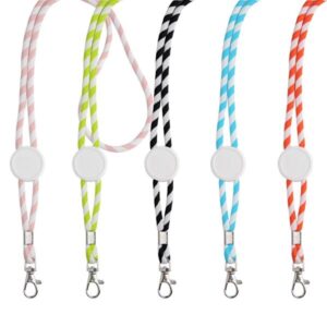 Lapely Lanyard tubular em terylene com ajuste e mosquetão