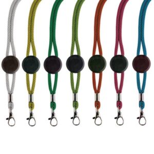 Tep Lanyard em poliéster com ajuste, fecho de segurança e mosquetão