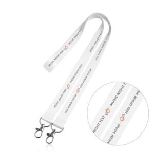 Double Lany Lanyard em poliéster com dois mosquetões
