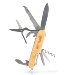 Multiblade Canivete multifunções em bambu e aço inoxidável