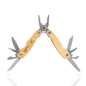 Multi Bamtool Alicate multifunções em bambu e aço inoxidável, dobrável