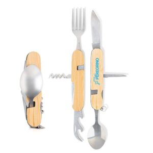 Cutleroo Conjunto de talheres em bambu, dobráveis