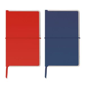 Metalbook Bloco de notas A5, com capa de rebordo em metal e bolsa
