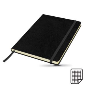 Kinygrid Bloco de notas A5, com capa em cartão e bolsa