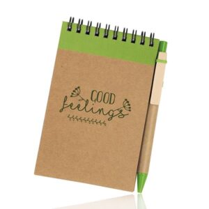 Recynote A6 Bloco de notas A6 em cartão, com esferográfica