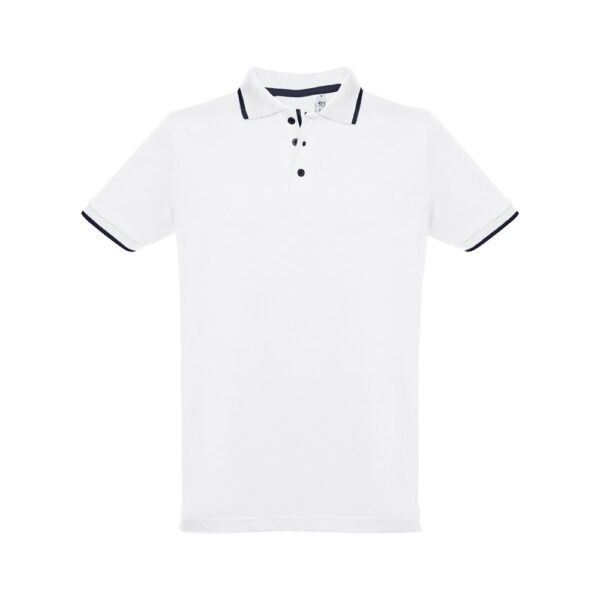 THC ROME WH. Polo bicolor para homem em algodão. Cor branca