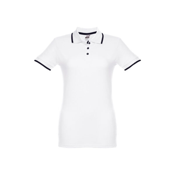 THC ROME WOMEN WH. Polo bicolor para senhora em algodão