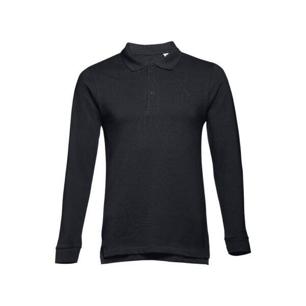 THC BERN. Polo de manga comprida para homem em algodão cardado