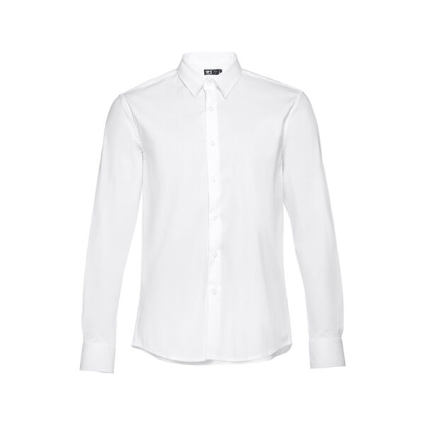 THC PARIS WH. Camisa popelina de manga comprida para homem. Cor branca