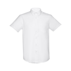 THC LONDON WH. Camisa oxford de manga curta para homem. Cor branca