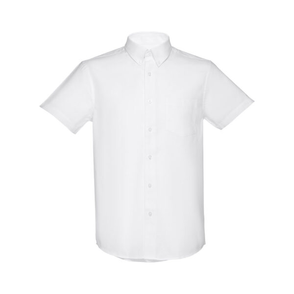 THC LONDON WH. Camisa oxford de manga curta para homem. Cor branca