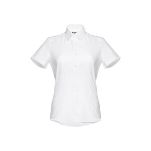 THC LONDON WOMEN WH. Camisa oxford de manga curta para senhora. Cor branca