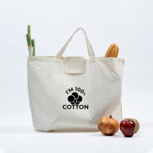 Cotfold Saco de compras 100% algodão 110g, dobrável