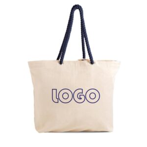 Abano Saco em canvas com alças em cordão
