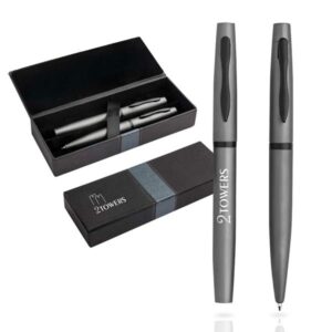 Mety Conjunto de esferográfica e roller em metal, estojo de oferta