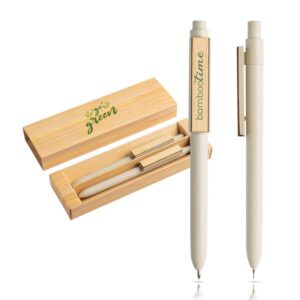 Bamfiber Set Conjunto de esferográfica e lapiseira em fibra de bambu, estojo de oferta