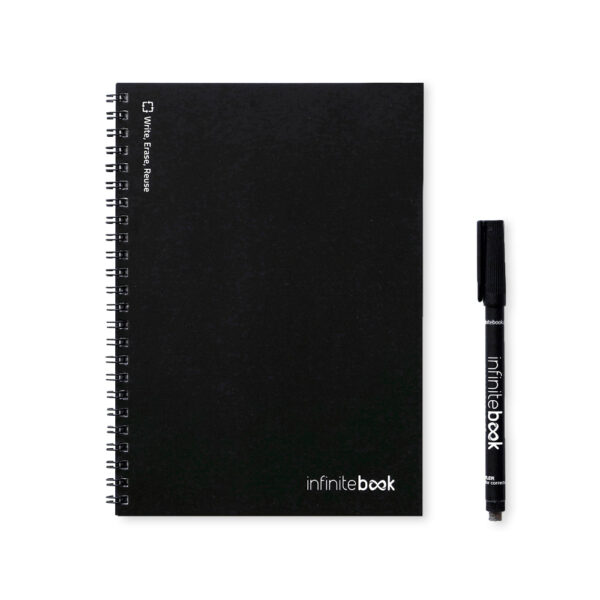 INFINITEBOOK PLAIN A5. "Infinitebook" com capa flexível e 15 páginas lisas estilo quadro branco