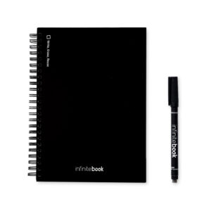 STARTER KIT INFINITEBOOK A5. Kit composto um "Infinitebook", kit de limpeza, marcador e suporte de marcador