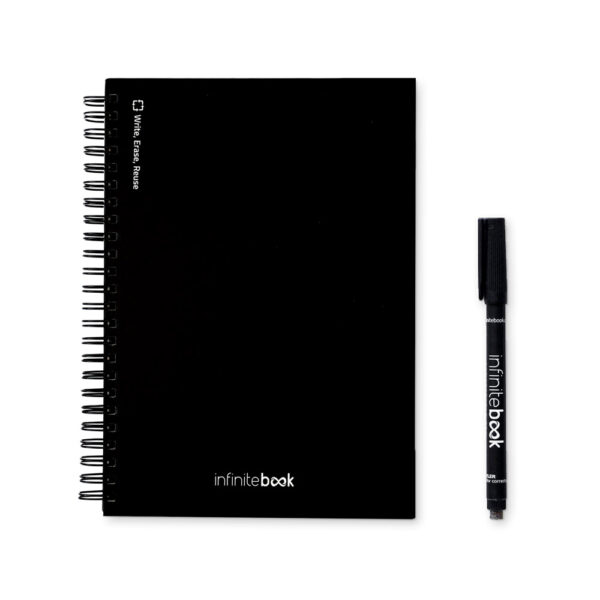 STARTER KIT INFINITEBOOK A5. Kit composto um "Infinitebook", kit de limpeza, marcador e suporte de marcador