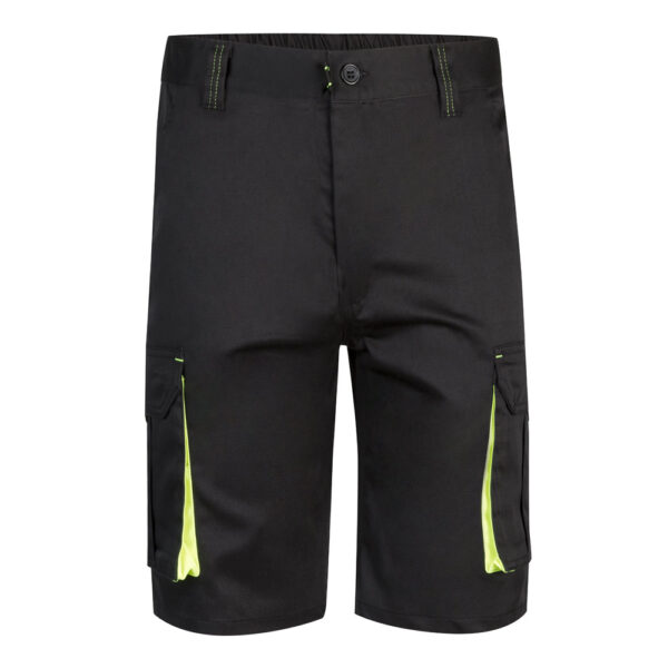 VL HEMERA. Bermudas stretch bicolor multibolsos (240g/m²), em algodão (46%), EME (38%) e poliéster (16%)