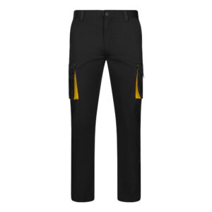 VL FIDES. Calças stretch bicolor multibolsos (240g/m²), em algodão (46%), EME (38%) e poliéster (16%)