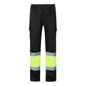 VL ATHENA. Calças bicolor em sarja (210g/m²), forradas, multibolsos, em algodão (20%) e poliéster (80%)