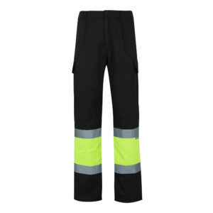 VL POSEIDON. Calças bicolor em sarja multibolsos (210g/m²), em algodão (20%) e poliéster (80%)