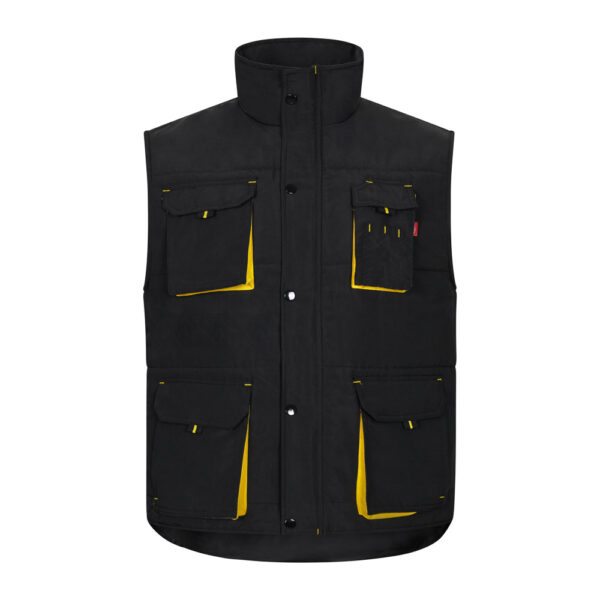 VL NERGAL. Colete acolchoado, bicolor multibolsos (120g/m²), em poliéster (100%)