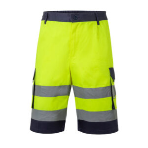VL HADES. Bermudas bicolor multibolsos (210g/m²), em algodão (20%) e poliéster (80%)