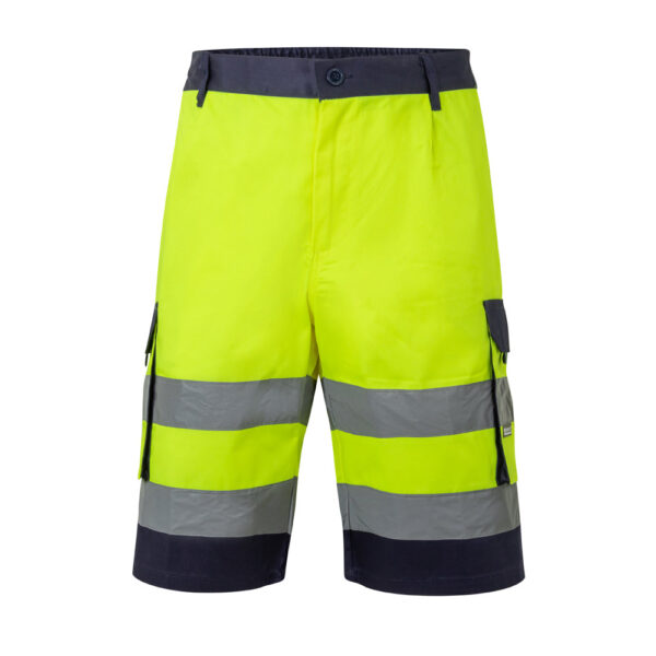 VL HADES. Bermudas bicolor multibolsos (210g/m²), em algodão (20%) e poliéster (80%)