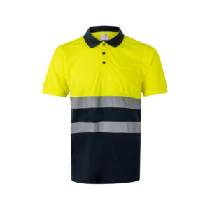 VL FORTUNA. Polo bird-eye (140g/m²) de manga curta, em poliéster (100%)