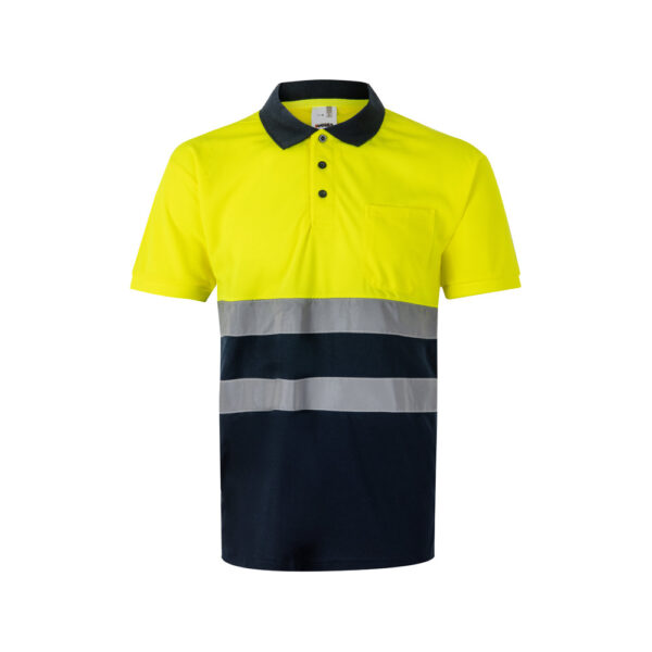 VL FORTUNA. Polo bird-eye (140g/m²) de manga curta, em poliéster (100%)