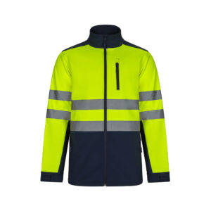 VL HESTIA LARGE. Casaco soft shell (280g/m²) bicolor, com forro polar e membrana de TPU, em poliéster (96%) e elastano (4%)