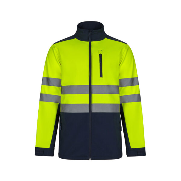 VL HESTIA LARGE. Casaco soft shell (280g/m²) bicolor, com forro polar e membrana de TPU, em poliéster (96%) e elastano (4%)