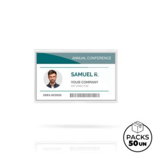 Wyres Identificador em PVC semirrígido, com mola e alfinete