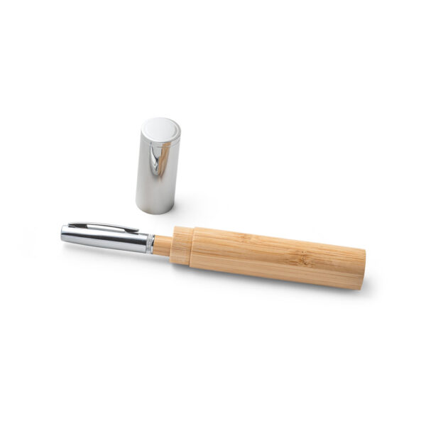 FUJI. Esferográfica em bambu e metal com estojo - Image 2