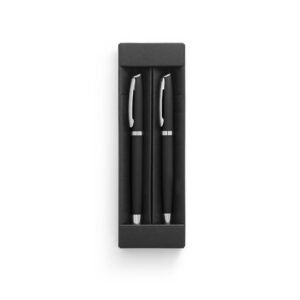 RE-LANDO-SET. Conjunto de roller e esferográfica com corpo em alumínio reciclado (100% rAL)