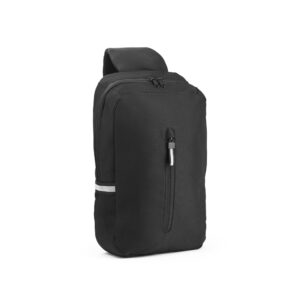 DELFOS. Mochila a tiracolo em poliéster reciclado 300D e poliéster reciclado 600D, com forro em poliéster reciclado 210D