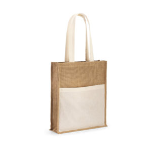 BRAGA. Saco em juta (240 g/m²) e bolso em 100% algodão (140 gm²)