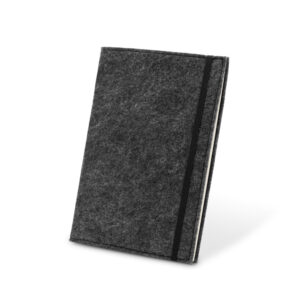 BALDWIN. Bloco de notas A5 com capa em feltro reciclado (100% rPET) e páginas pautadas em papel 100% reciclado