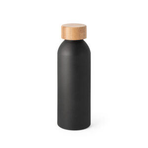 QUETA. Garrafa em alumínio com tampa em bambu 550 mL