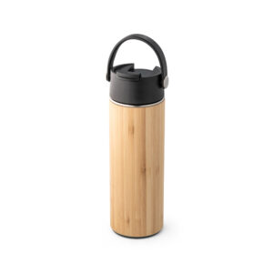 LAVER. Garrafa térmica em bambu, aço inoxidável e PP 440 mL