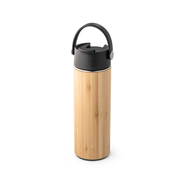 LAVER. Garrafa térmica em bambu, aço inoxidável e PP 440 mL