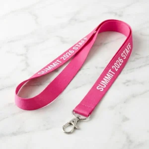 Lanyard Lariat em poliéster com mosquetão metálico para personalização