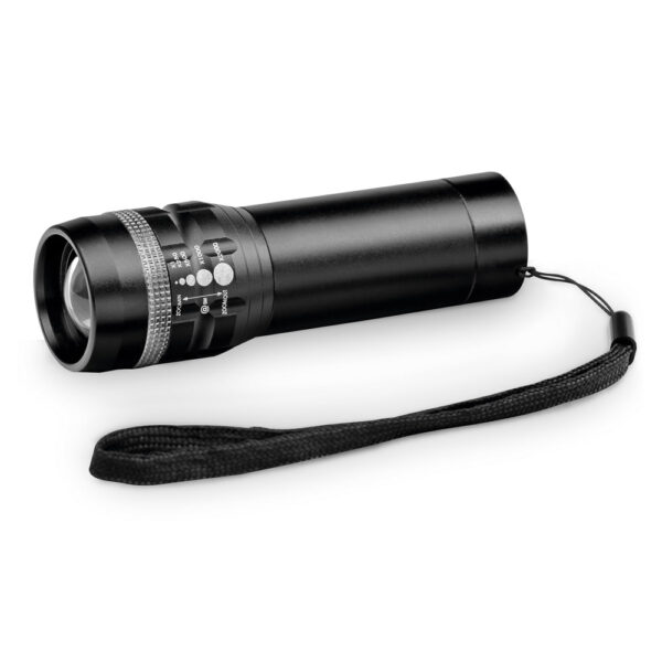 ZOOMIN. Lanterna em alumínio com função zoom com 3 modos de luz