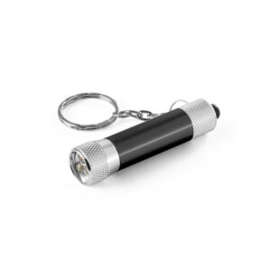 RE-LERGAN. Porta-chaves em alumínio (92% reciclado) com lanterna de 3 luzes LEDs