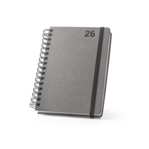 SIMMEL A5. Agenda A5, com argolas, em pele (58% reciclada)