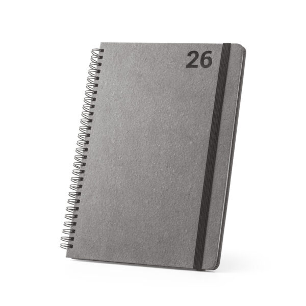 SIMMEL B5. Agenda B5, com argolas, em pele (58% reciclada)